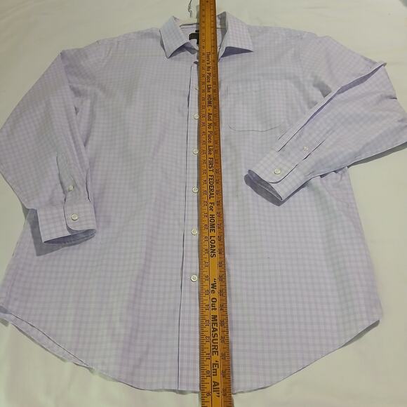 Jos.A.Bank RESERVE No Wrinkles Tailored Fit 18/37 100% Cotton Men's Button-up - Picture 10 of 11